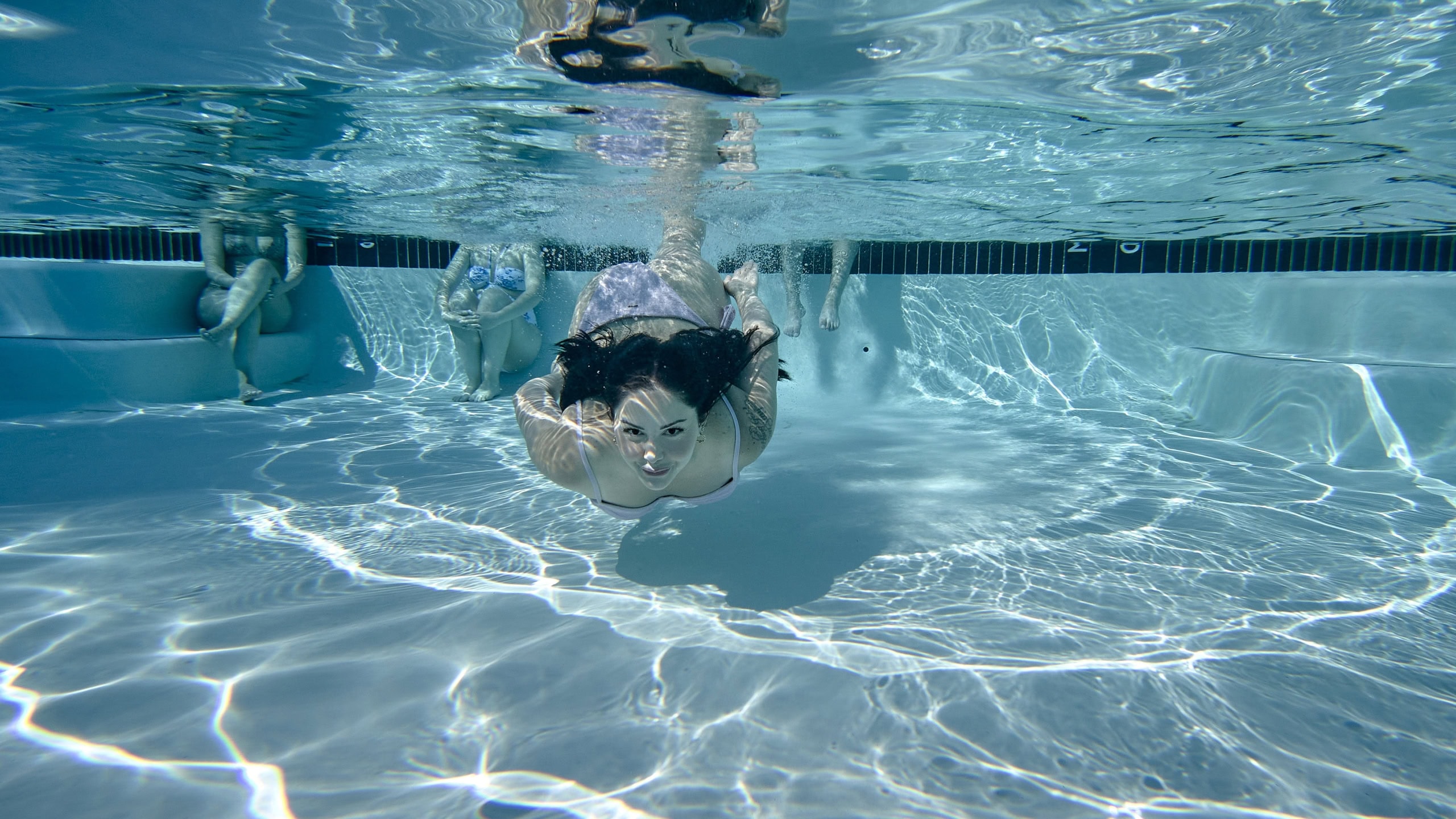 Underwater photo of guest in pool at Murrieta Hot Springs